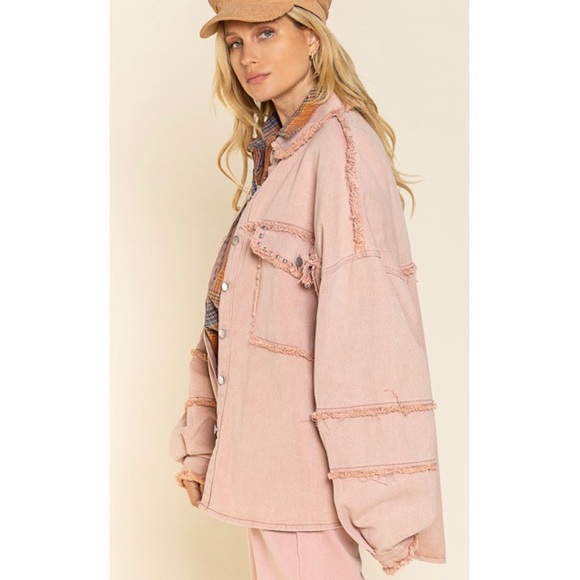 POL Pink Denim Shacket/Jacket - Picture 3 of 7
